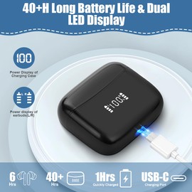 AXFEE Wireless Earbuds, Bluetooth 5.3 Headphones In Ear, Bluetooth Earphones with 4 ENC Noise Cancelling Mic, Bluetooth Earbuds with HiFi Stereo Deep Bass, LED Display, IP7 Waterproof, Fast Charge