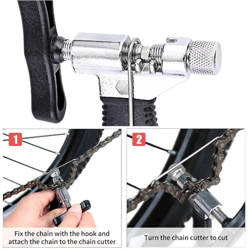 Vookkp 7pcs Bicycle Tool Chain Riveter Bicycle Chain Tester 4
