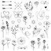 One Grace Mini Fine Line Temporary Tattoos - Realistic Long