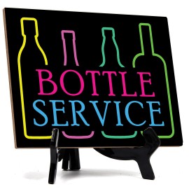 Signs ByLITA Bottle Service Table Sign with Acrylic Stand (6x8“)