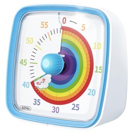 Byttlerom 60-Minute Visual with Night Light, Countdown,Pomodoro with Rainbow Pattern for Kids and Adults Easy Install Easy to Use Blue