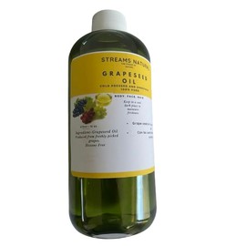 Pure Grapeseed Carrier Oil (16 oz)- Use alone or in DIY Skin Moisturizer for Body and Face Lotion, Hair and Nail