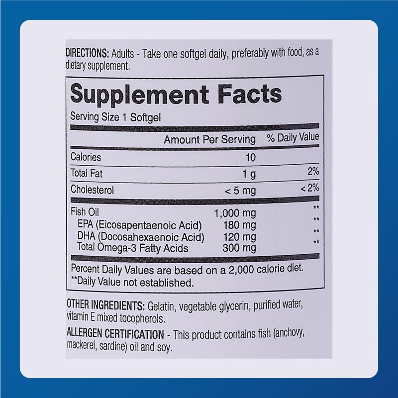 Major Fish Oil Cholesterol Free 1000MG 100 Soft Gels