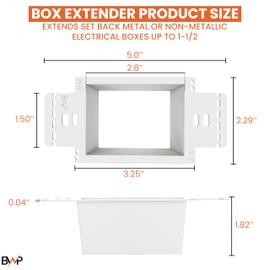 BWP 2 Pack Electrical Outlet Box Extender 1 Gang - Electrical Box Extender with 4 Screws -Single Gang Box Extender Outlet
