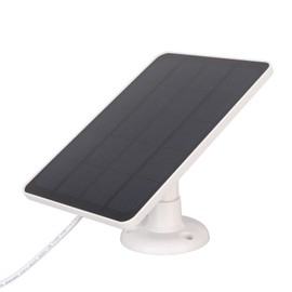 4 W Solar Panel for Security Cameras, DC 5 V Micro USB and USB C Connection Solar Panel, IP65 Waterproof Solar Charger for Eufycam/Arlo Essential Spotlight/XL Spotlight Cameras (White)