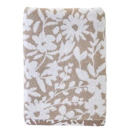 SKL Home Bedford Floral 100% Cotton Premium Bath Towel, 600 GSM, Soft & Absorbent, Reversible Jacquard, Tan