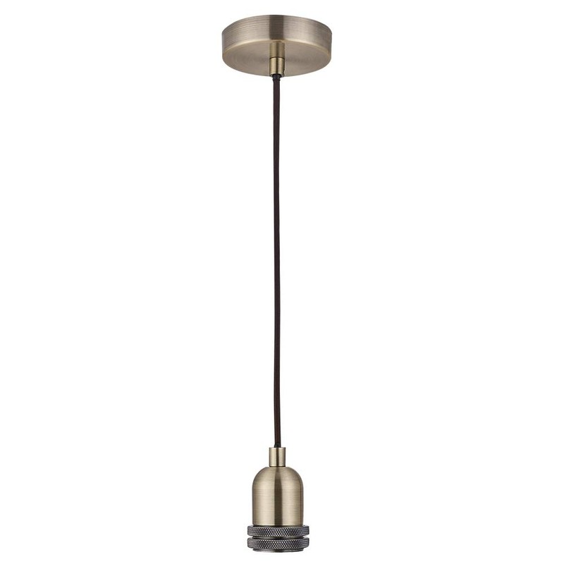 Ulight Antique Brass Ceiling Pendant Light Fitting, Twisted Braided Flex,E27