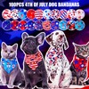 Locmeo 100 Pcs 4th of July Dog Bandanas Bulk Independence