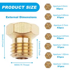 BSITSSS 11Pcs Natural Gas Hob Lpg Conversion Kit, 0.5 * 2/0.65/0.7 * 3/0.87 * 2/0.9/0.95/1.02 Lpg Gas Burner, Lpg Gas Jet Set Burner, Jets Nozzles Injectors Set, Hob Gas Hob Accessory Nozzles