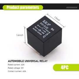 QODOLSI 4 Pack 40A Automotive Relays, 5 Pin Relay, 12V Waterproof Car Relay, Auto Relay Switch, Replacement for Car Boat Outboard Motor (Black)