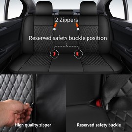 HChengkikz Car Seat Covers Full Set,Breathable and Waterproof Napa Leather Car Seat Cover,Interior Universal Fit for Cars,Sedans,SUVs,Vans,Trucks(Full Seat,Beige,N3)