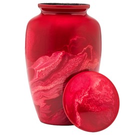 Eternal Harmony Cremation Urns for Human Ashes Adult Female & Male - Elegant Cremation Urns for Burial with Velvet Bag, Handcrafted Funeral Urns for Adult Ashes Men & Women - Red Milo, Large