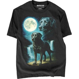 Heavy Metal T-Shirt for Dog Mom and Dad - Men & Women Pet Owners Vintage 80s 90s Retro Futuristic (US, Alpha, Large, Regular, Regular, Black Lab D3)