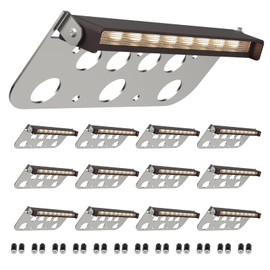 Taoesy 12 Pack 7 Inch Retaining Wall Lights, 5W LED Hardscape Lighting 12V AC/DC Low Voltage Step Lights, 2700K Warm White IP65 Waterproof Outdoor Landscape Lighting for Patio Walls Stairs