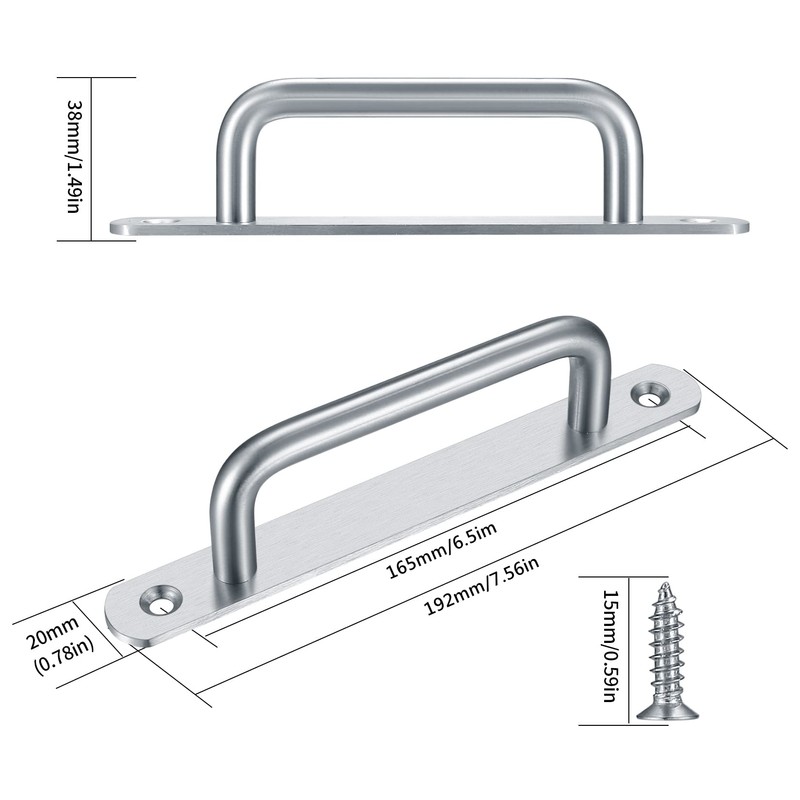 2 Pcs Pull Push Door Handles,Push Pull Door Handles,Stainless Steel