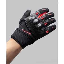 Motorcycle Gloves,Motorcycle Riding Gloves,Motorbike Leather Gloves Carbon Fiber Protection Touch Screen Dirt Bike Gloves for Men and Women (Small, Red)