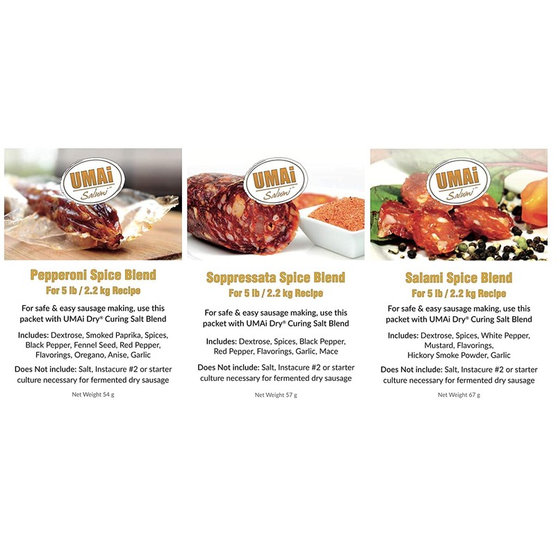 UMAi Dry Sausage Spice Bundle (Pepperoni, Salami, Soppressata)