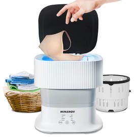 Minanov Mini Portable Washing Machine - Collapsible/Foldable Washing Machine with 3 Modes Cleaning for Baby clothes, Socks, Underwear - Portable Mini Washer for Dorm, Camping, RV, Travel