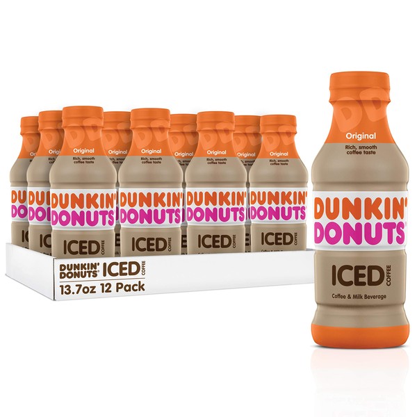 Dunkin Donuts Iced Coffee, Original, 13.7 Fluid Ounce (Pack of 12)