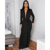 Memoriesea Women's Elegant Long Sleeve Deep V Neck Bodycon Party