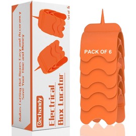 Bechandy 6 Pack Drywall Outlet Marker - No Measuring Needed Marking Tool for Electrical Box Locator, Hard ABS Plastic Cutout for Installation, Wire Protection