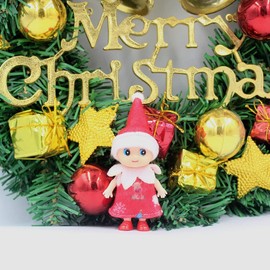 GUIZIYAO Christmas Elf, Tiny Elf Doll, Christmas Elf Figures, Mini Elves, Santa Claus Small Helper with Movable Head and Feet, Little Elf Doll Toy for Boys Girls (Red)