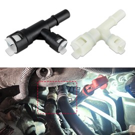 QZTYTY 2PCS HVAC Heater Inlet Hose Tee Connector, Heater Hose Connector, T-Connector Three-Way Cooling Water Pipe Joint, 15055343 15055342 Heater Inlet Hose Fitting Compatible with Chevy (Black+White)