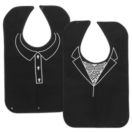 KOMBIUDA 2pcs Adult Bibs for Elderly Men and Women Soft Durable Neck Hanging Clothing Protectors Lightweight Comfortable Dining Bibs for Seniors Reusable and Easy to Clean