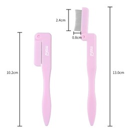 MSQ MSQ Folding Eyelash Comb Separator Eyelash Comb Metal Teeth Eyelash Separator Tool Eyelash Comb Brow Comb Professional Makeup Brush Eyelash Separator Eyelash Brush