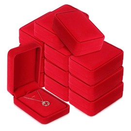 NUOBESTY 12 Pcs Velvet Jewelry Storage Boxes with Necklace Holder Pendant Display Case for Christmas Wedding Birthday Jewelry Organizer