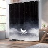 Homewelle Night Starry Sky Moon Phase Shower Curtain Black Dark
