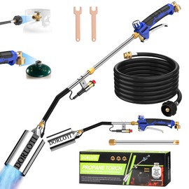 Propane Torch Weed Burner Kit, Blow Torch High Output 2,400,000 BTU with Self Igniter and Turbo Trigger,Heavy Duty Flamethrower with 12.5FT Hose for Weeding,Roofing,Melting Snow,Road Paint Removing