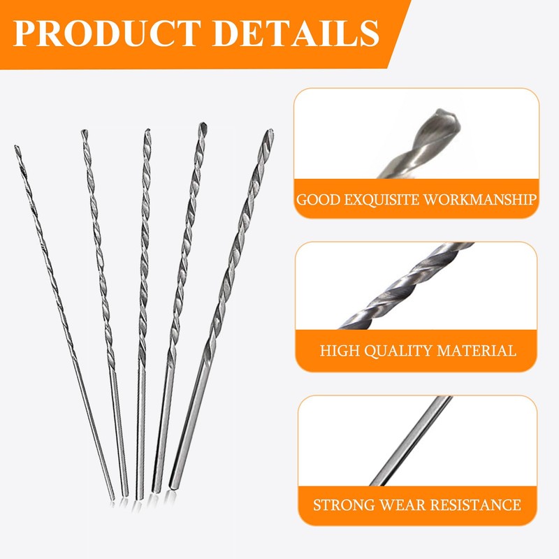 5 PCS Long Wood Drill Bits, Extra Long Drill Bits