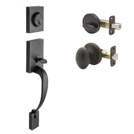 Copper Creek FZ2610XEK-TB Craftsman Front Entrance Handleset in Tuscan Bronze with Egg Knob Interior