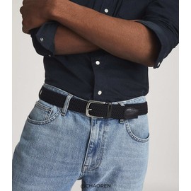 CHAOREN Mens Belt 2Pack - Mens Stretchable Braided Woven Golf Belt 1 3/8"- Elastic Canvas Fit Casual Jeans Pants