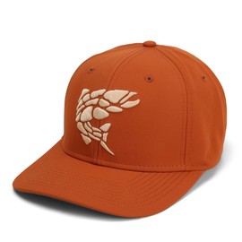 Paramount Outdoors Rock Fish 3-D Puff Embroidery Fishing Hat Salmon Trout Fly Fishing Baseball Cap (Burnt Orange)