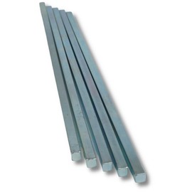 1/4" Square Steel Bar Stock, 1/4" x 1/4" x 12", Zn-Coated, Oversized Cold-Drawn Steel Bar (Pack of 5) - Precision Key Stock