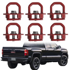 Truck Bed Side Wall Tie Down Anchors Truck Bed Cargo Hooks Compatible with 2007-2023 Chevy Silverado/GMC Sierra and 2015-2023 Chevy Colorado/GMC Canyon, 6Pack, Red