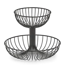 Zeller 27415 Fruit Stand 2-Ply Metal Black Diameter 32 x 25.8 cm Fruit Bowl Storage