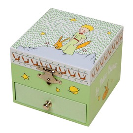 The little Prince musical box/musical jewellery box made of wood with dancing little Prince and fox - Amélie Poulain's waltz - Amélie from Montmartre (Yann Tiersen)