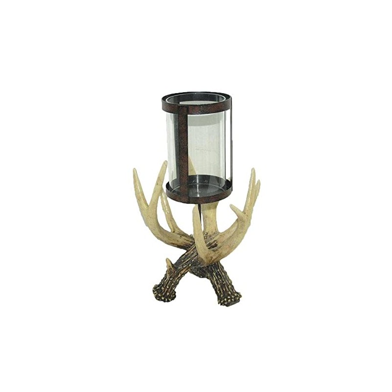 BLACK FOREST DECOR Antler Hurricane Candle Holder