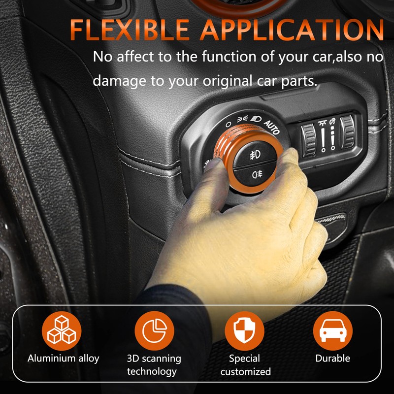 SENSHINE AC Knob Cover Vent Outlet Trim Ring for Jeep
