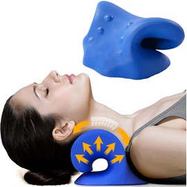 【父の日 ギフト】 MyComfort 首 ストレッチ 首枕 【めざましテレビで紹介】【自宅でたった5分】 首 肩 肩甲骨 周りを 伸ばす 枕 [マイコンフォート] 首用 肩用 首まくら (リラックススタイル, ブルー)