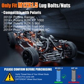 GAsupply 4×156 ATV Wheel Spacers 12x1.5 Studs, Compatible with Polaris Ranger RZR XP 1000 RZR 900, 1.5 inch 38mm 4 Lug Wheel Spacer Adapters 131mm Hub Bore, 4 Pcs