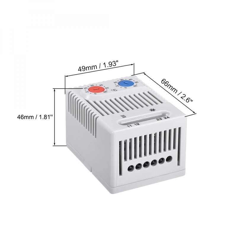 sourcing map Mechanical Thermostat 0-60°C Adjustable Compact N.C/N.O Temperature Controller