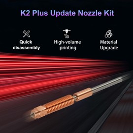 HIKUDIY 2PCS 0.4mm K2 Plus Nozzle, Unicorn Quick-Swap Nozzles with Titanium Alloy Heat Break, Copper Alloy and Hardened Steel for Creality K2 Plus/Hi Combo 3D Printers