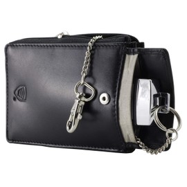 KORUMA RFID Protection Key Signal Blocker Case - Black Leather Case Shielding - Keyless Go Protection Car Key - Keyfob Entry FOB Guard - Theft Lock Devices - Privacy Security, black, Contemporary