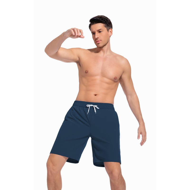 ACHTELEPHS Long Swimming Trunks, Men's Swimming Shorts, Quick-Drying Board Shorts