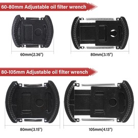 YVHVTV 2Pcs Adjustable Oil Filter Wrench Removal Tool, Universal Oil Filter Cap socket Wrench, 60-80mm & 80-105mm Oil Filter Wrench