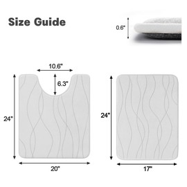 YIHOUSE Memory Foam Bathroom Rug Sets 2 Piece, Ultra Absorbent Bath Mat for Bathroom - Non-Slip Machine Washable & Dry Quickly, 2 Piece Bathroom Mat Set,White